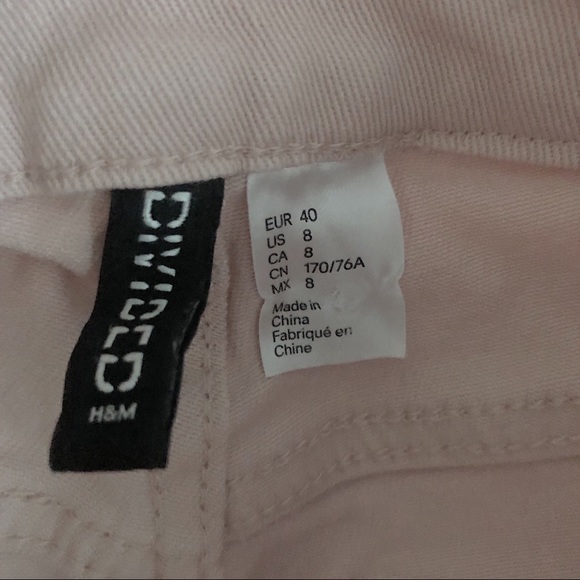 H&M pink denim shorts size:8 - Picture 3 of 3